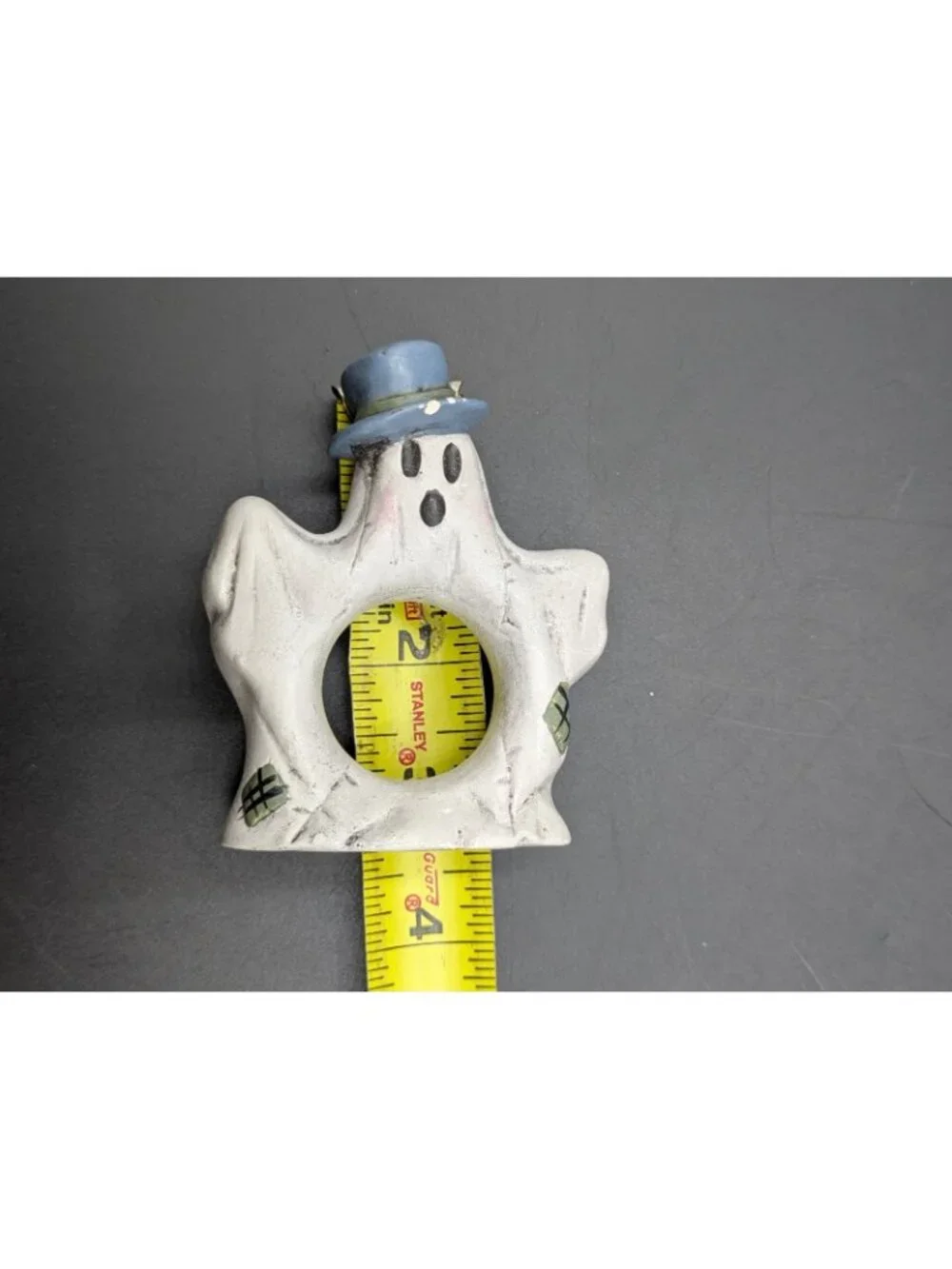 Vintage Studio Hand Painted Ghost Shaped Napkin Rings Set of 4 Signed 3.5